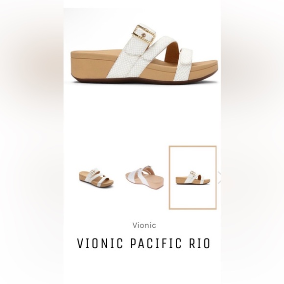 Vionic Pacific Rio Women's White Lizard Platform Sandals Size 9 - Picture 2 of 14